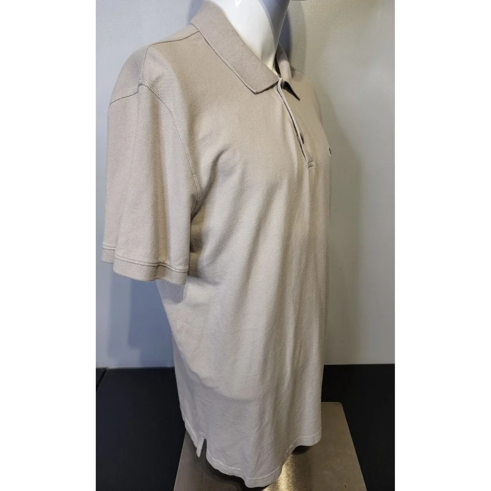Banana Republic Shirt Mens Large Polo Tan Short‎ Sleeve Cotton Golf Preppy Rugby